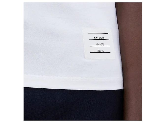 Thom Browne Camiseta de jersey de algodón de peso medio con bolsillo RWB Plata - vista 6