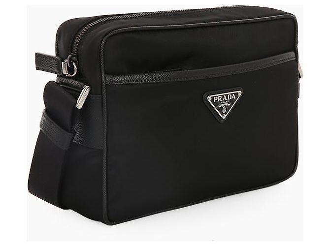 Prada Borsa a tracolla quadrata in Re-Nylon Saffiano Nero - vista 3