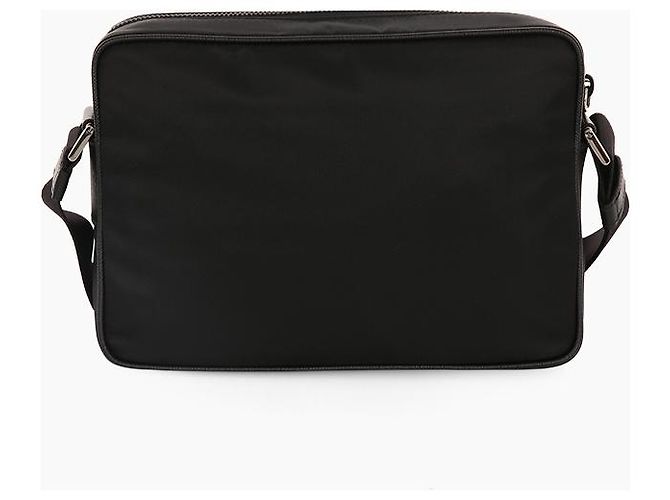 Prada Borsa a tracolla quadrata in Re-Nylon Saffiano Nero - vista 4
