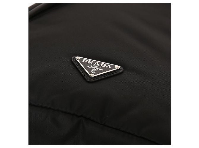 Saffiano Prada Zaino in nylon e pelle nero - vista 6