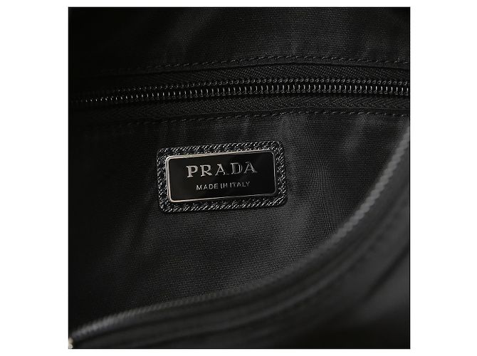 Saffiano Prada Zaino in nylon e pelle nero - vista 9
