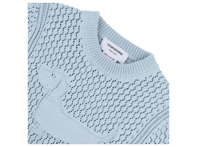 Thom Browne Strick-T-Shirt Hector Pointel Blau - Ansicht 5