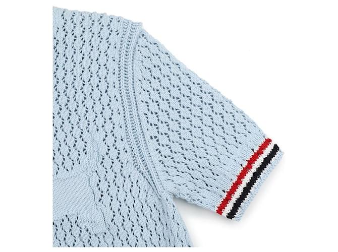 Thom Browne Strick-T-Shirt Hector Pointel Blau - Ansicht 6