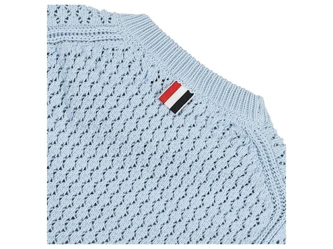 Thom Browne Strick-T-Shirt Hector Pointel Blau - Ansicht 9