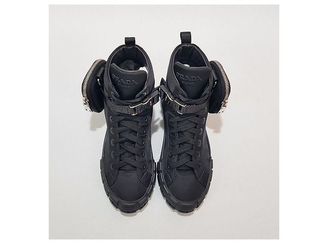 Prada Sneakers alte con tasca in nylon da donna Black Nero - vista 4