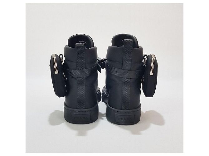 Prada Sneakers alte con tasca in nylon da donna Black Nero - vista 5