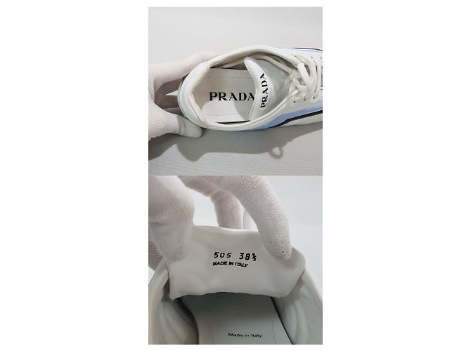 Prada Sneakers in pelle da donna REV Argento - vista 7