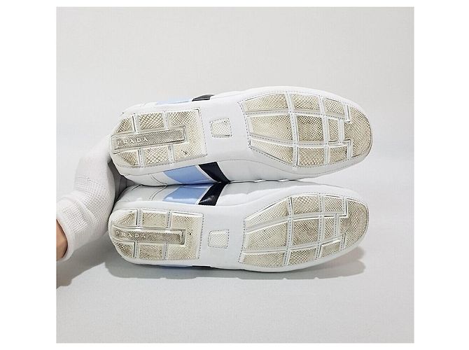 Prada Sneakers in pelle da donna REV Argento - vista 8