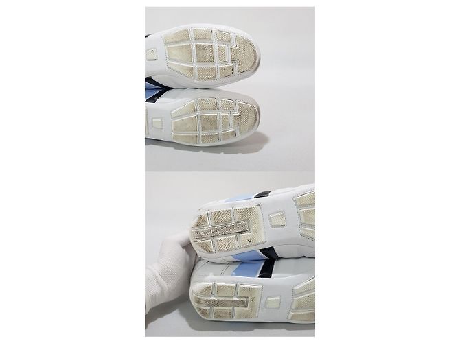 Prada Sneakers in pelle da donna REV Argento - vista 9