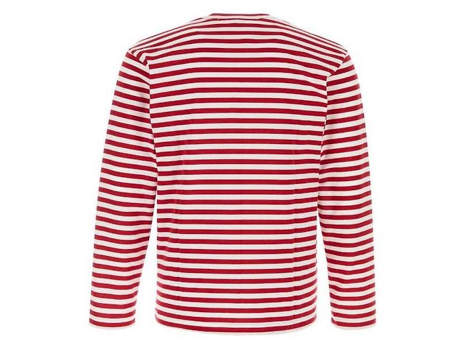 Comme Des Garcons Camiseta de manga larga a rayas con parche de corazón rojo - vista 5