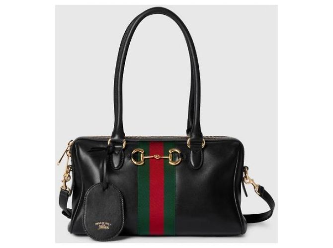 Gucci Borsa Boston Media Nero - vista 4