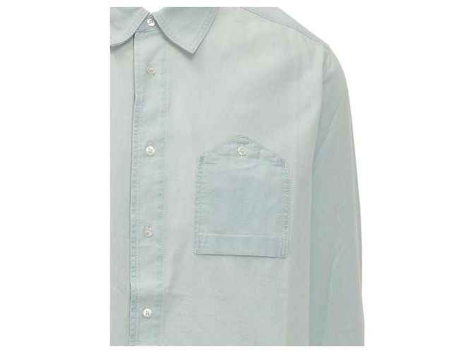Kenzo Chambray-Denim-Workwear-Hemd, Stone Bleach Blau - Ansicht 6