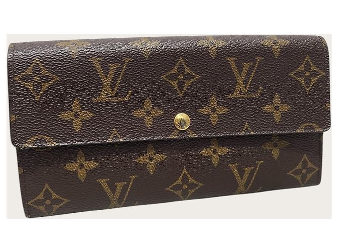 Louis Vuitton Portafoglio lungo Sarah in Monogram Canvas Marrone - vista 3