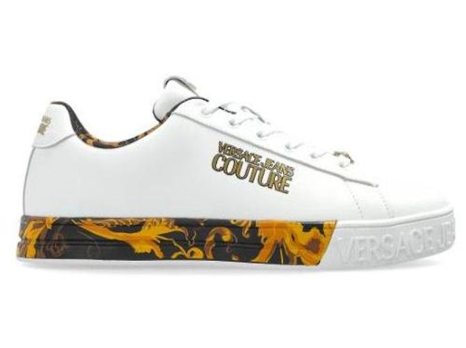 Versace Sneaker Baroque Court Porcelain Bianco - vista 4