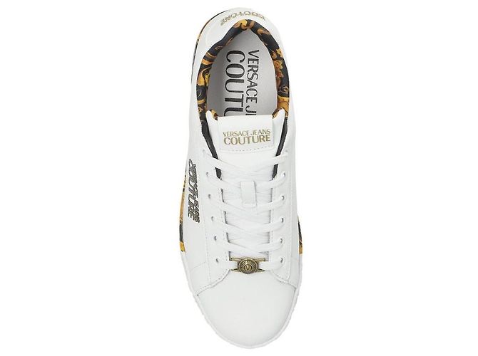 Versace Sneaker Baroque Court Porcelain Bianco - vista 5