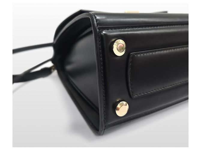 Salvatore Ferragamo Piccola borsa a mano e a tracolla Gancini Boxyz Nero - vista 14