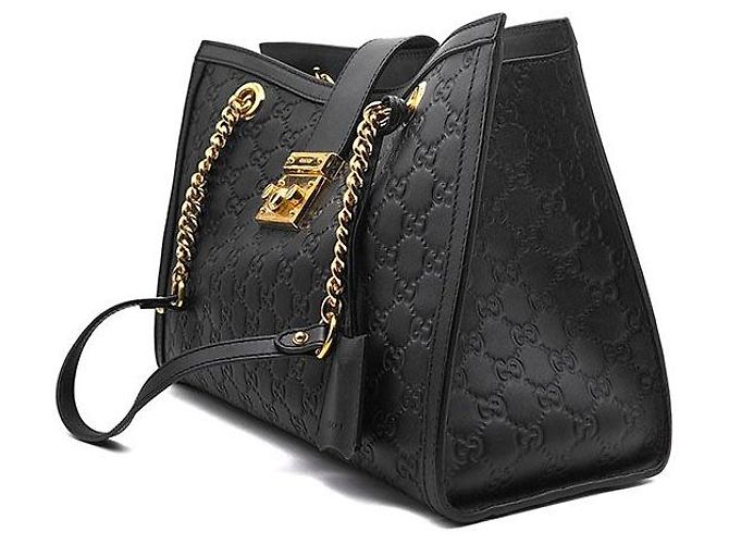 Borsa a tracolla Gucci Shima Line Supreme Padlock Nero - vista 2
