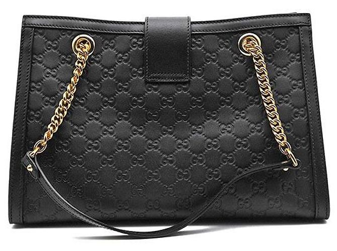 Borsa a tracolla Gucci Shima Line Supreme Padlock Nero - vista 3