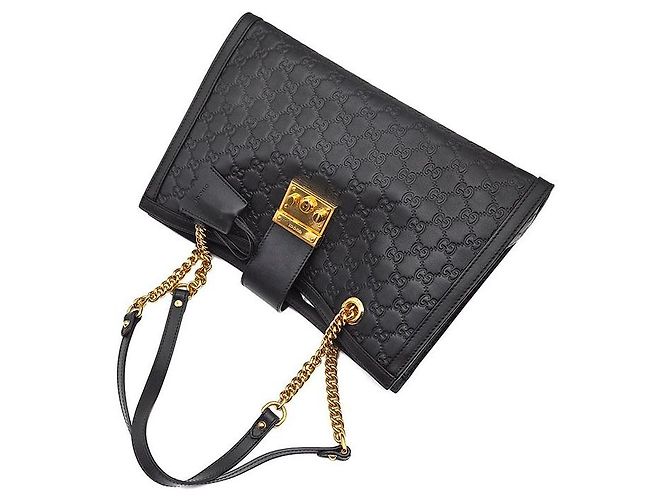 Borsa a tracolla Gucci Shima Line Supreme Padlock Nero - vista 4