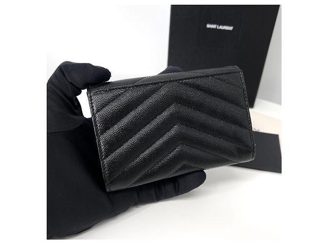 Saint Laurent Cartera de tarjetas sobre para mujer negra Negro - vista 3