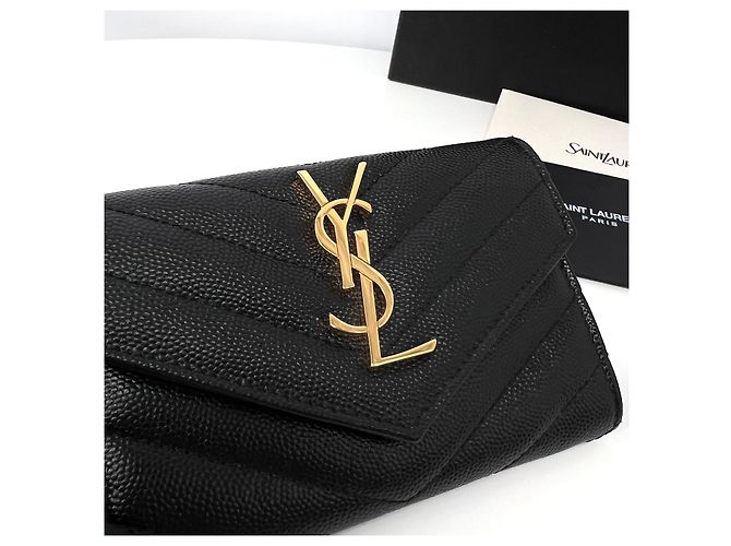 Saint Laurent Cartera de tarjetas sobre para mujer negra Negro - vista 6