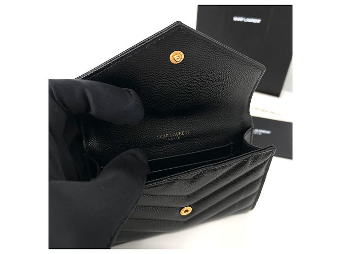 Saint Laurent Cartera de tarjetas sobre para mujer negra Negro - vista 8