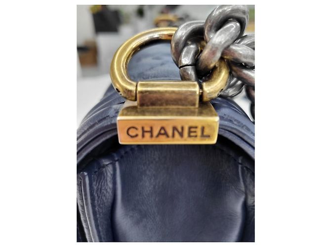 Chanel Boy Bag Vintage Navy Small Shoulder Bag Blu - vista 18