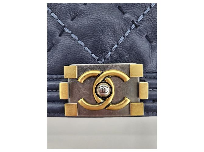 Chanel Boy Bag Vintage Navy Small Shoulder Bag Blu - vista 19