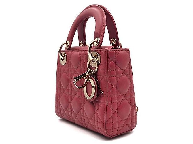 Mini borsa Lady Dior in cannage Christian Rosso - vista 2
