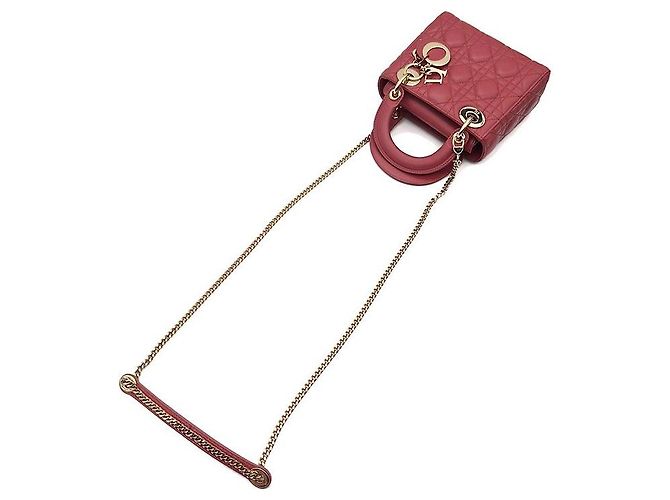 Mini borsa Lady Dior in cannage Christian Rosso - vista 4