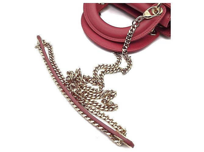 Mini borsa Lady Dior in cannage Christian Rosso - vista 5