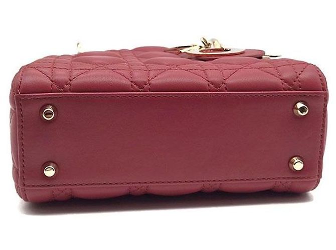 Mini borsa Lady Dior in cannage Christian Rosso - vista 7