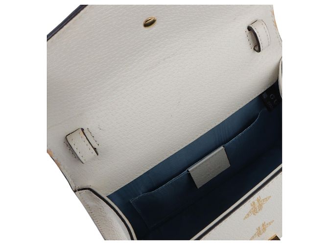 Borsa a tracolla Gucci Bee Star Mini Sylvie Bianco - vista 7