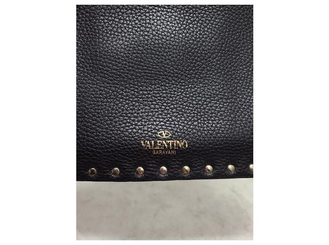 Valentino Clutch a bustina Rockstud in pelle nera Nero - vista 6