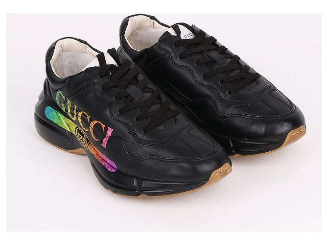 Gucci Sneakers Ryton da uomo con logo arcobaleno Nero - vista 4