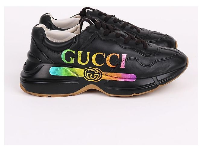 Gucci Sneakers Ryton da uomo con logo arcobaleno Nero - vista 6