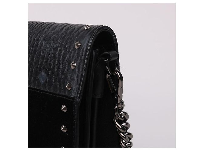 MCM Borsa a tracolla con catena leopardata e borchie - vista 5