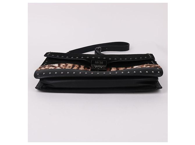 MCM Borsa a tracolla con catena leopardata e borchie - vista 7