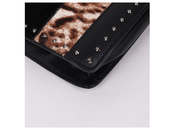 MCM Borsa a tracolla con catena leopardata e borchie - vista 8