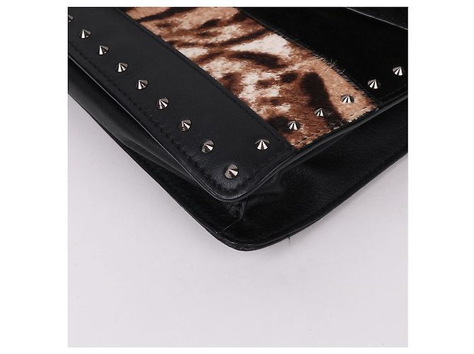 MCM Borsa a tracolla con catena leopardata e borchie - vista 9