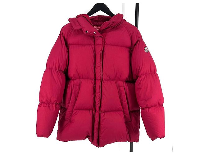 Chaqueta corta con capucha de plumón para mujer Moncler Roja - vista 2