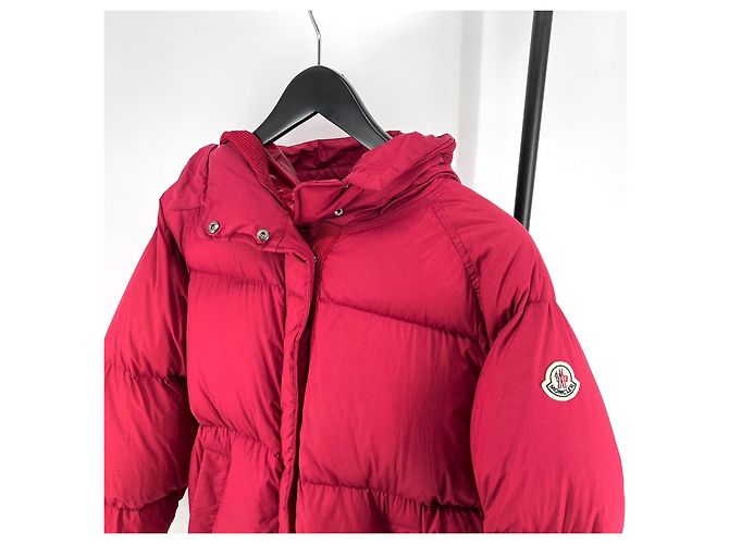 Chaqueta corta con capucha de plumón para mujer Moncler Roja - vista 4