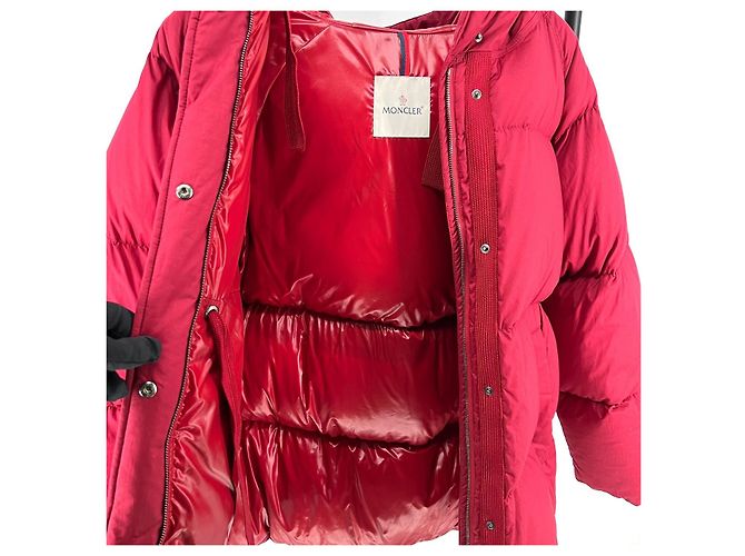 Chaqueta corta con capucha de plumón para mujer Moncler Roja - vista 6