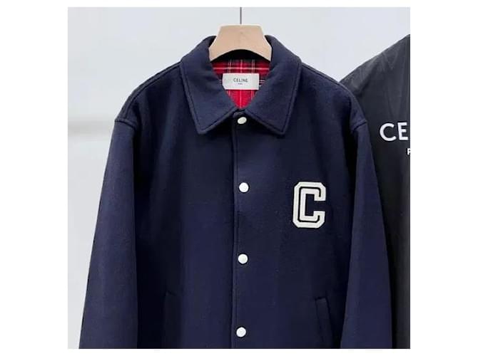 Céline Wool Teddy Double Face Wool Coach Jacket Black - view 2
