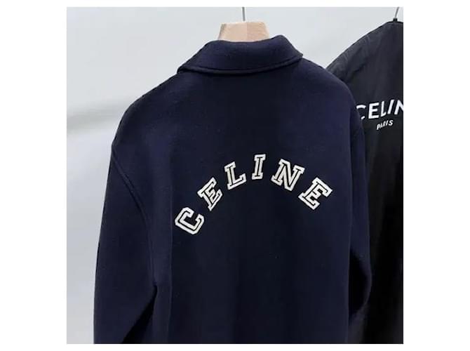 Céline Wool Teddy Double Face Wool Coach Jacket Black - view 6