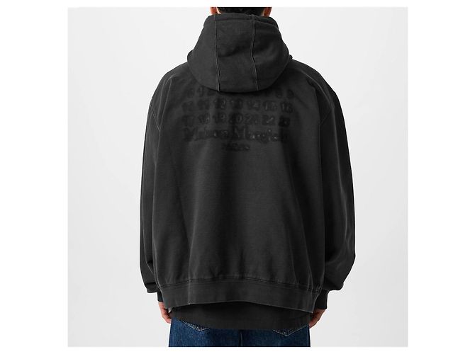 Maison Martin Margiela Kapuzenpullover mit besticktem Logo Schwarz - Ansicht 3