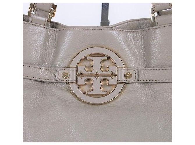 Tory Burch Graue Leder-Schultertasche für Damen mit Logo Braun - Ansicht 6