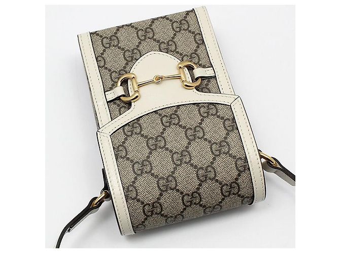 Horsebit 1955 Gucci Mini tracolla GG Supreme Gold Horsebit Marrone - vista 4