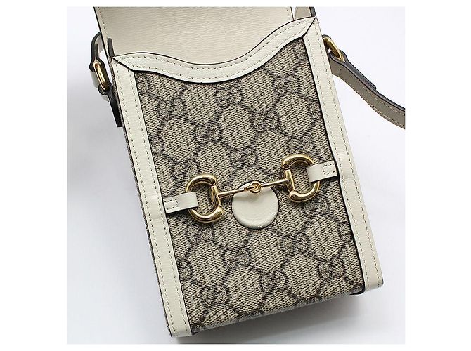 Horsebit 1955 Gucci Mini tracolla GG Supreme Gold Horsebit Marrone - vista 8
