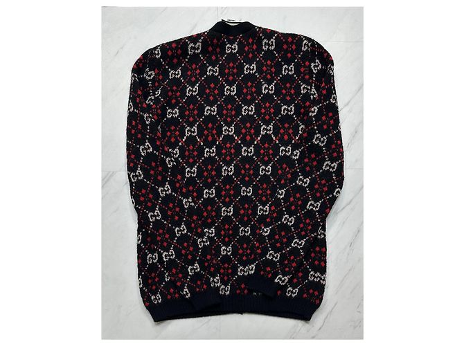 Gucci GG Diamond Wollstrickjacke Silber - Ansicht 4